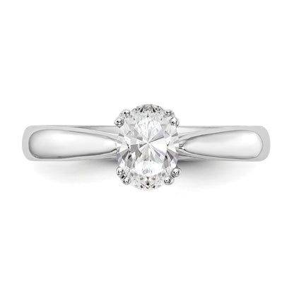 1.00ct. CZ Solid Real 14K White Gold Oval Solitaire Engagement Ring Polished Engagement Ring