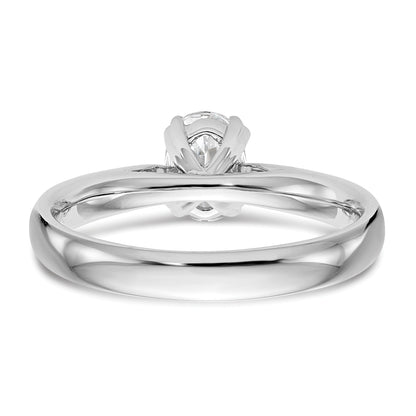 2.00ct. CZ Solid Real 14K White Gold Oval Solitaire Engagement Ring Polished Engagement Ring