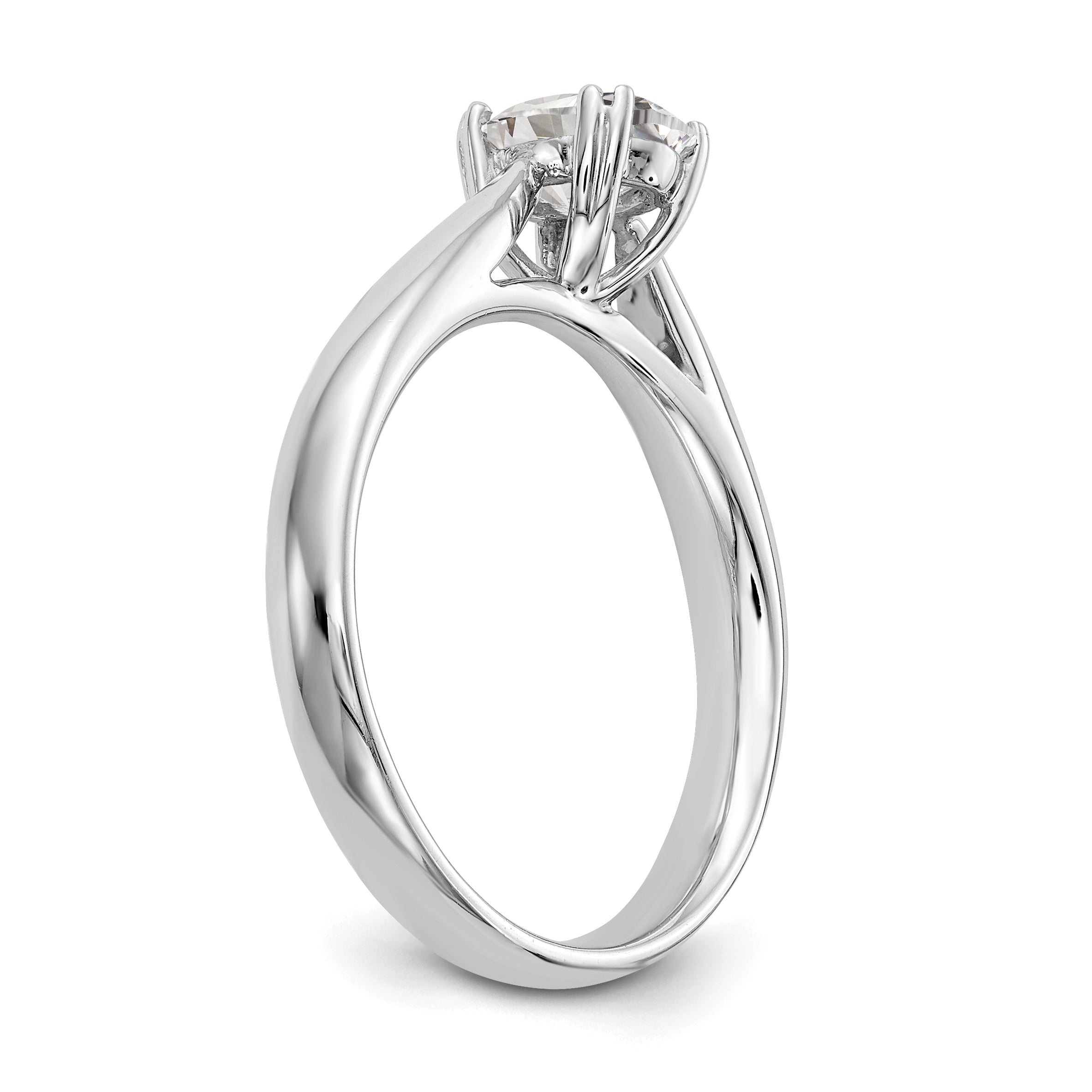 2.00ct. CZ Solid Real 14K White Gold Oval Solitaire Engagement Ring Polished Engagement Ring