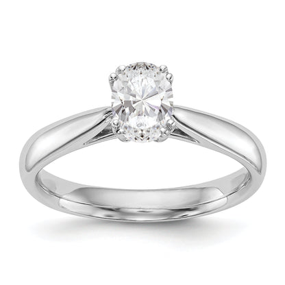 1.25ct. CZ Solid Real 14K White Gold Oval Solitaire Engagement Ring Polished Engagement Ring