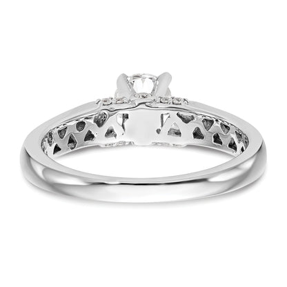 0.07ct. CZ Solid Real 14K White Gold Peg Set Engagement Ring