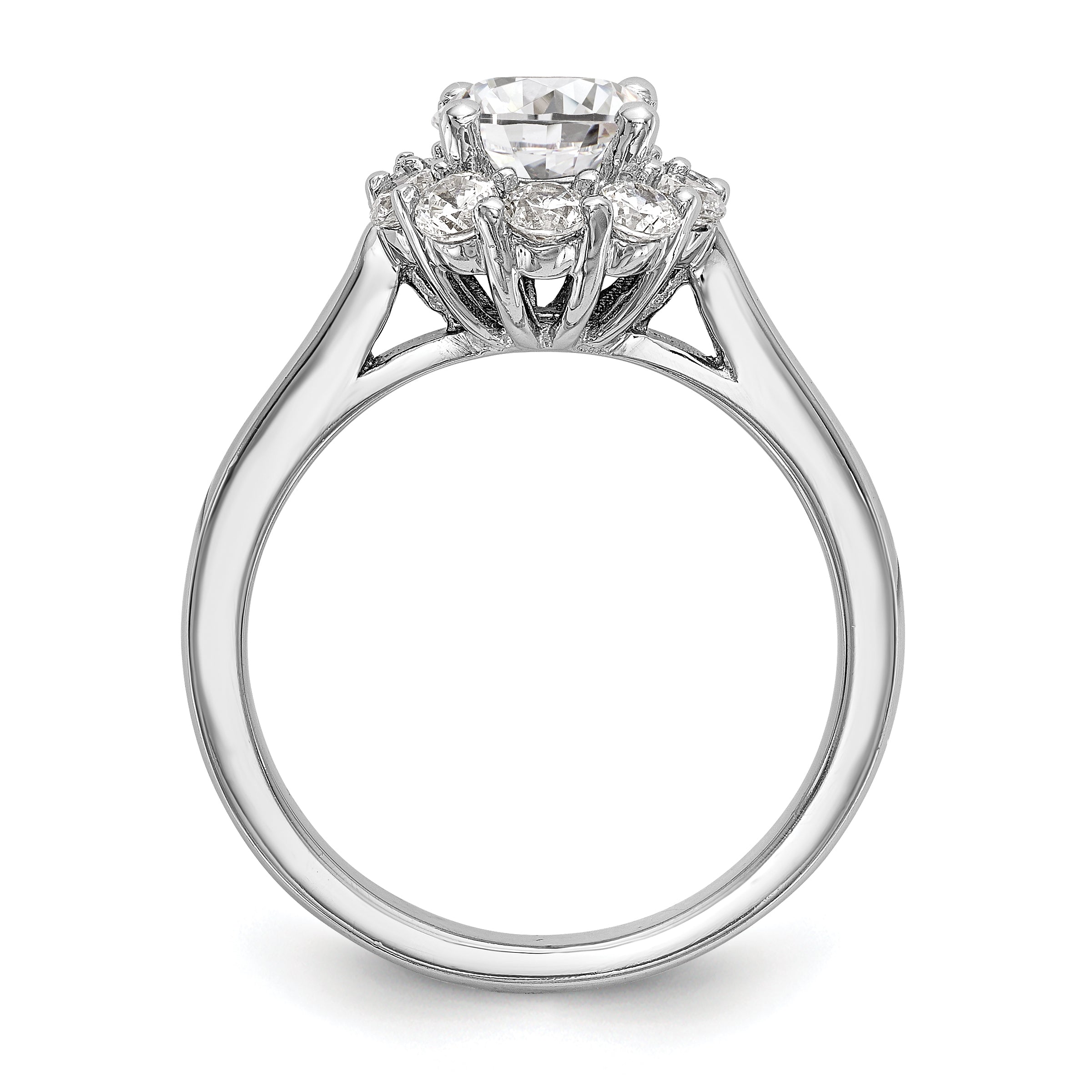 2.00ct. CZ Solid Real 14K White Gold Round Halo Engagement Ring