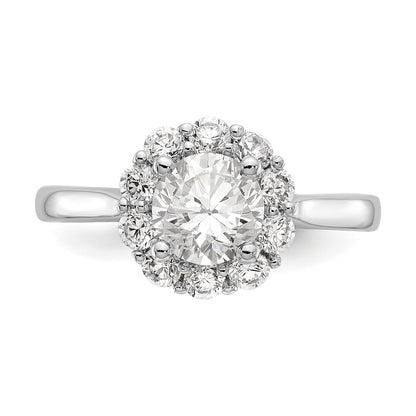 2.00ct. CZ Solid Real 14K White Gold Round Halo Engagement Ring
