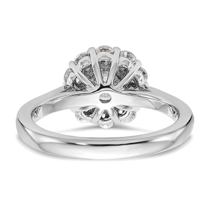 2.00ct. CZ Solid Real 14K White Gold Round Halo Engagement Ring