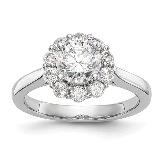2.00ct. CZ Solid Real 14K White Gold Round Halo Engagement Ring