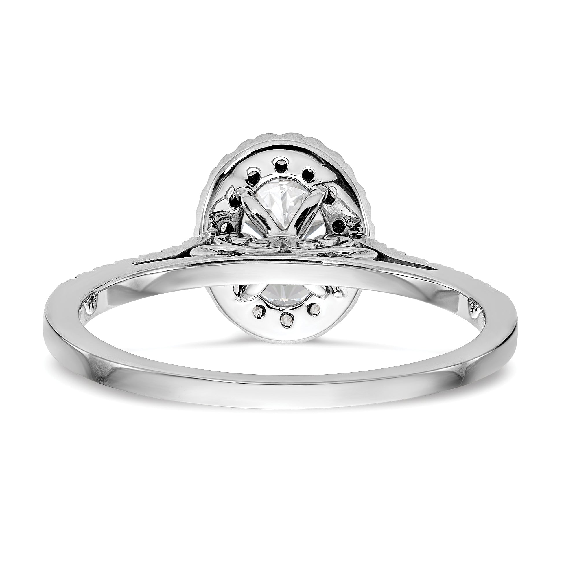 0.50ct. CZ Solid Real 14k White Gold Oval Halo Engagement Ring
