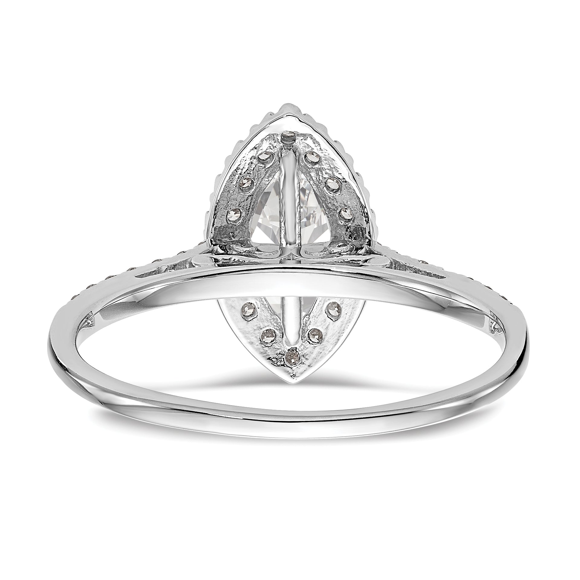 1.50ct. CZ Solid Real 14K White Gold Marquise Halo Engagement Ring
