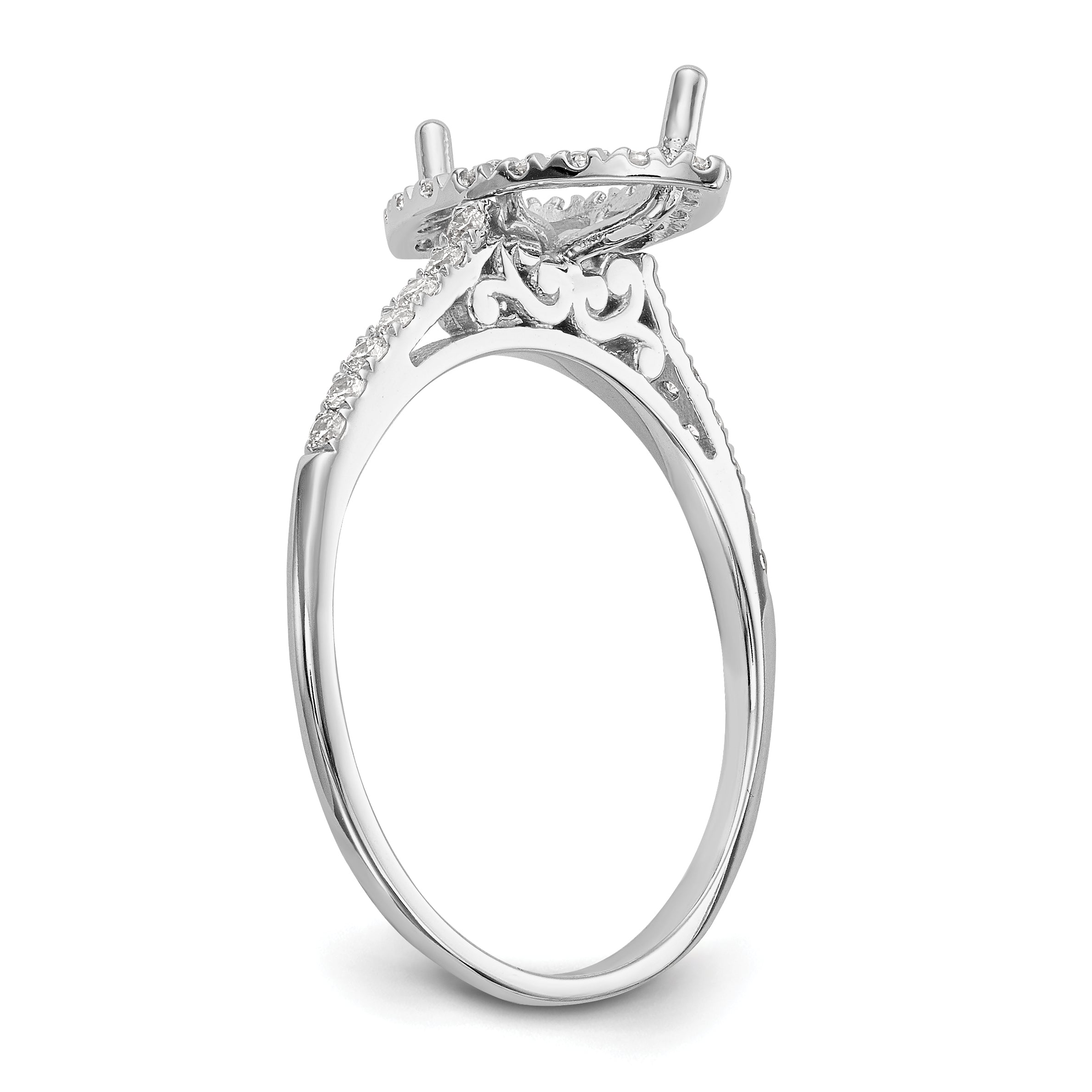 1.50ct. CZ Solid Real 14K White Gold Marquise Halo Engagement Ring