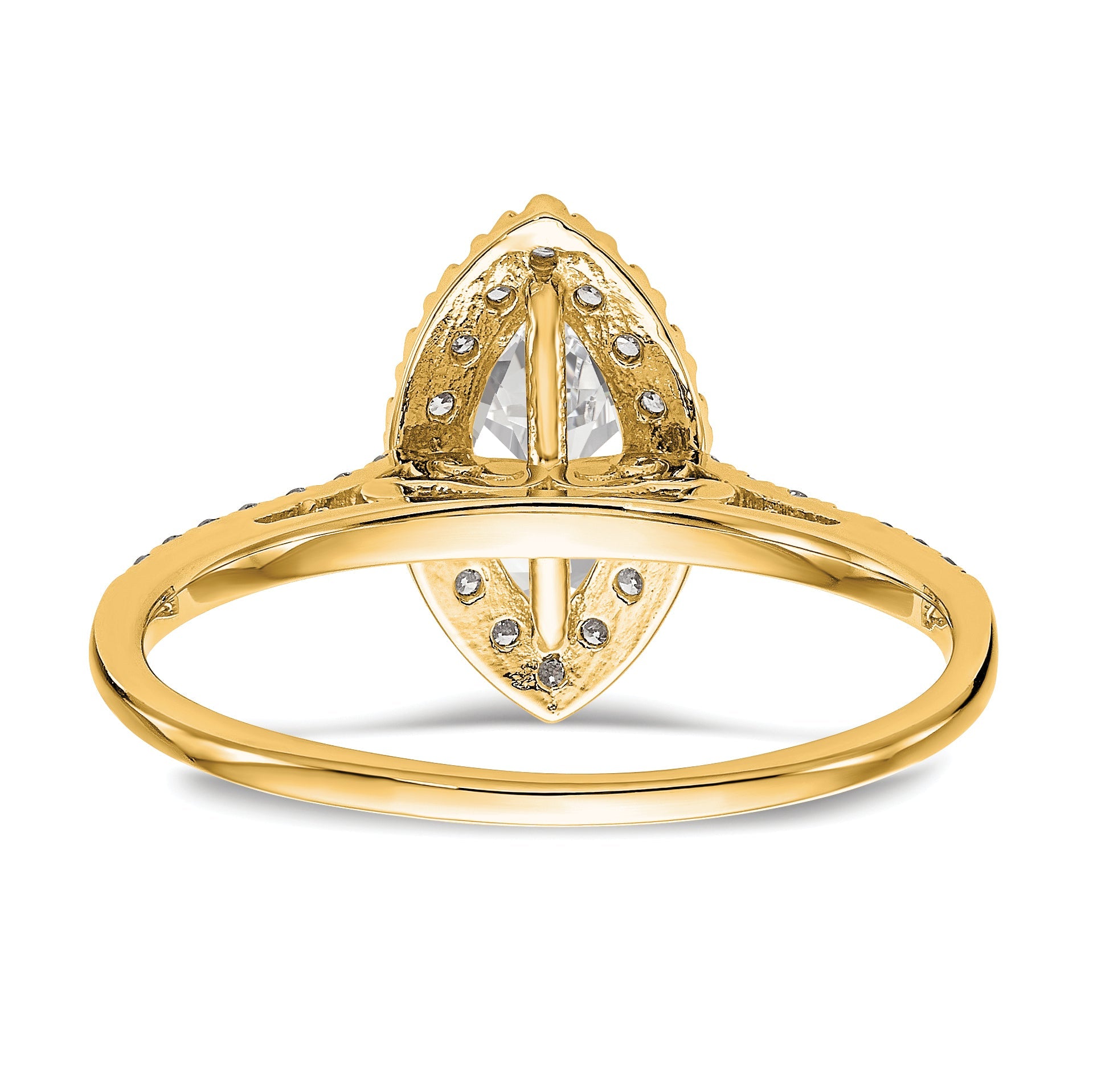 1.50ct. CZ Solid Real 14ktt Marquise Halo Engagement Ring