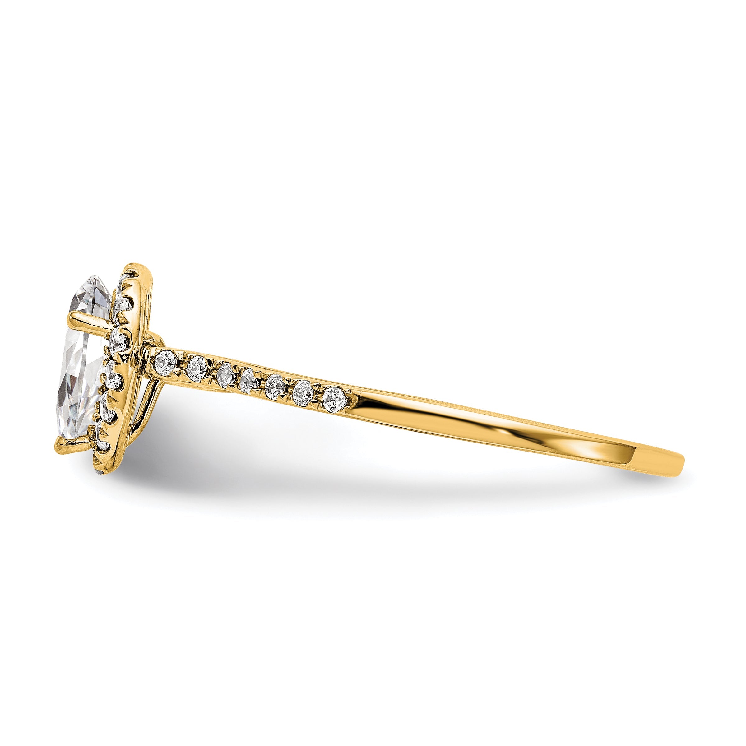 2.00ct. CZ Solid Real 14ktt Pear Halo Engagement Ring