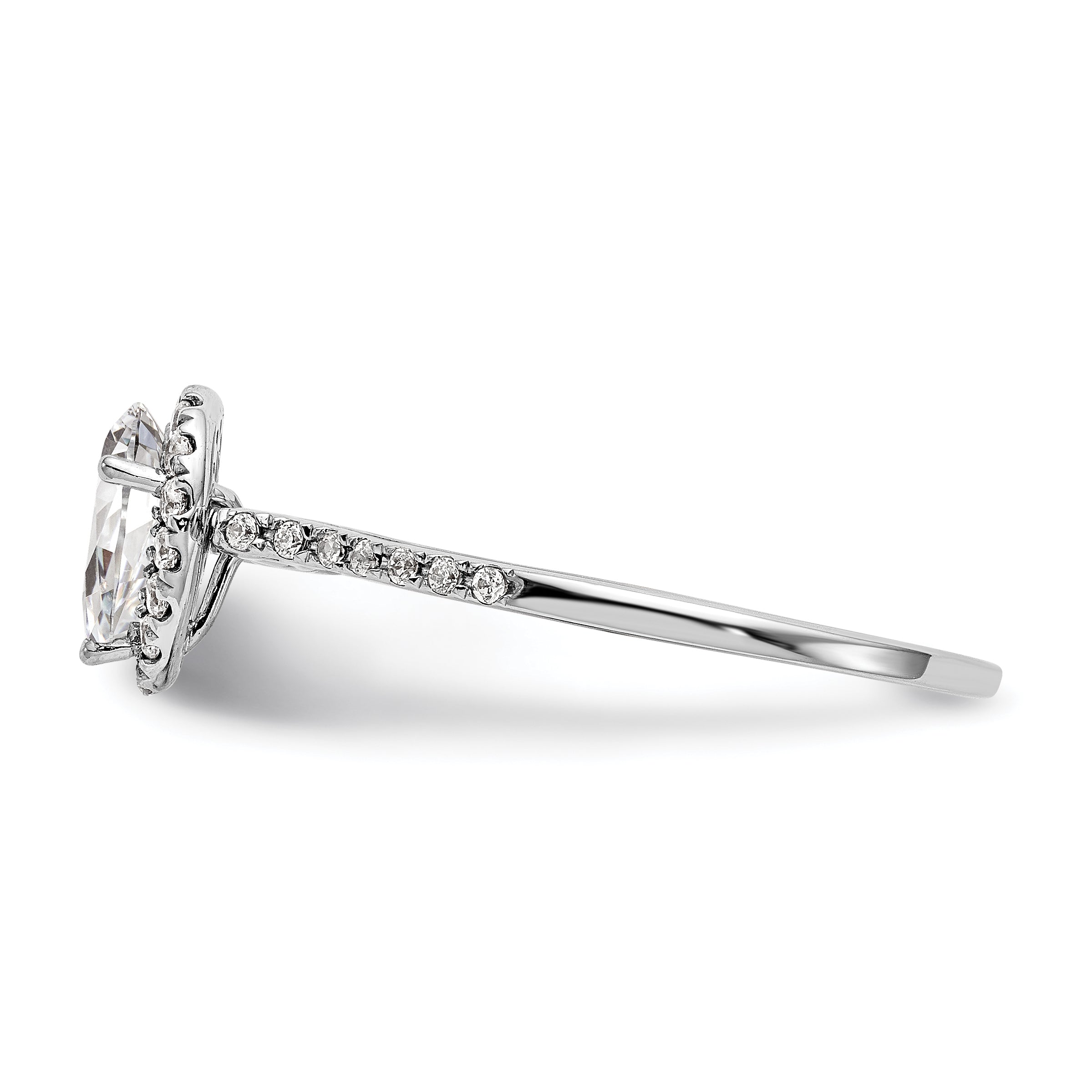 0.50ct. CZ Solid Real 14ktt Pear Halo Engagement Ring