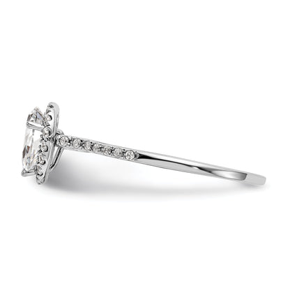 1.50ct. CZ Solid Real 14ktt Pear Halo Engagement Ring