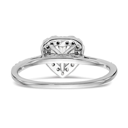0.50ct. CZ Solid Real 14K White Gold Heart Halo Engagement Ring