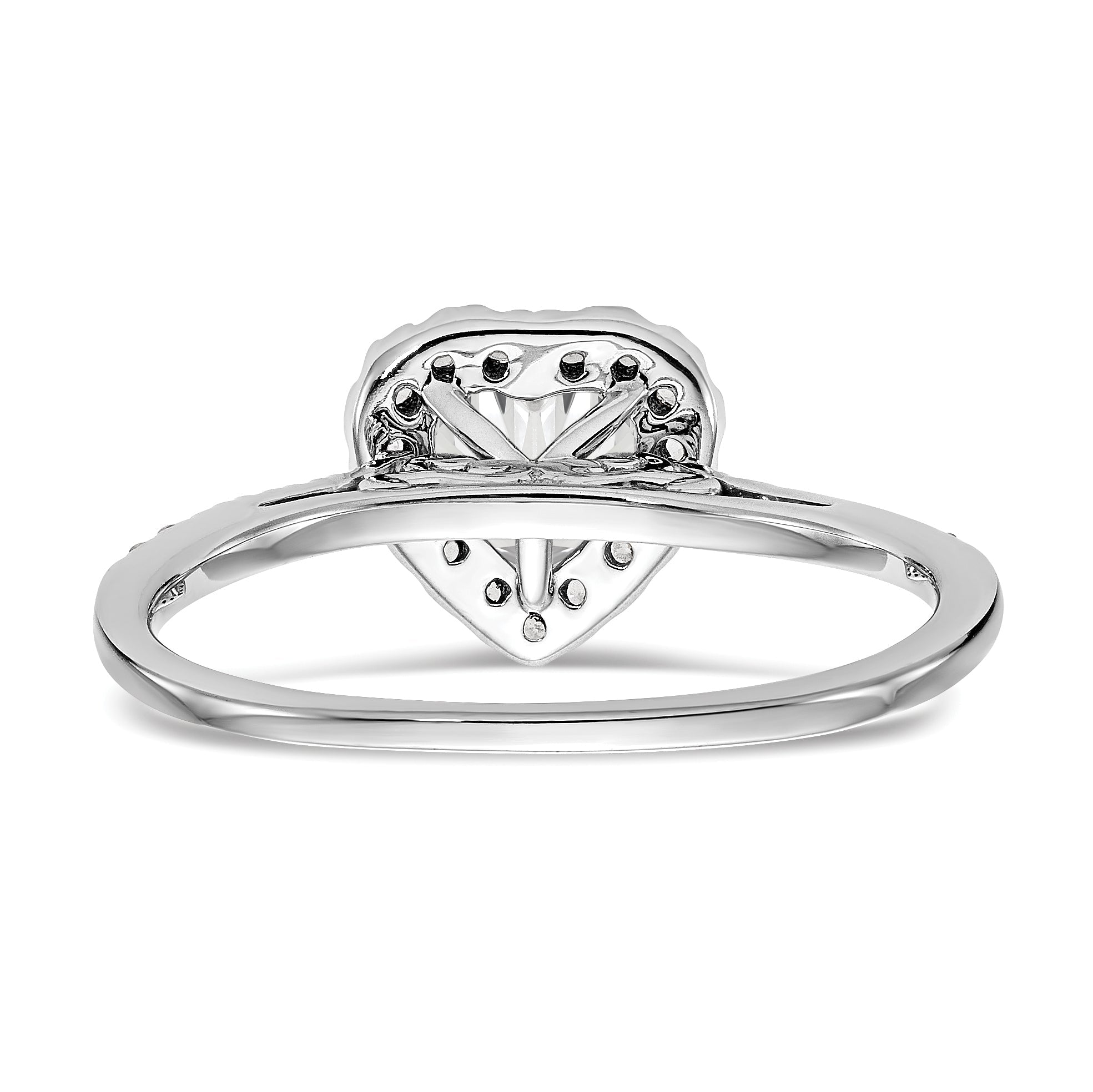 0.75ct. CZ Solid Real 14K White Gold Heart Halo Engagement Ring