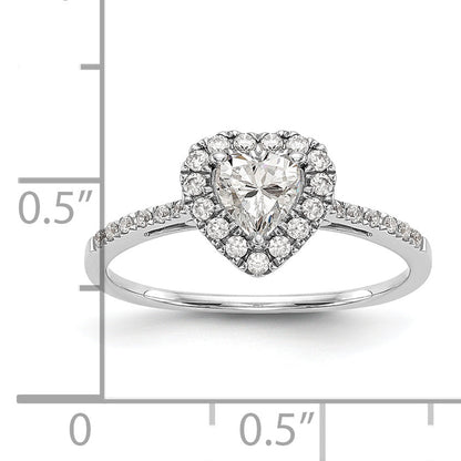 1.00ct. CZ Solid Real 14k Rose Heart Halo Engagement Ring