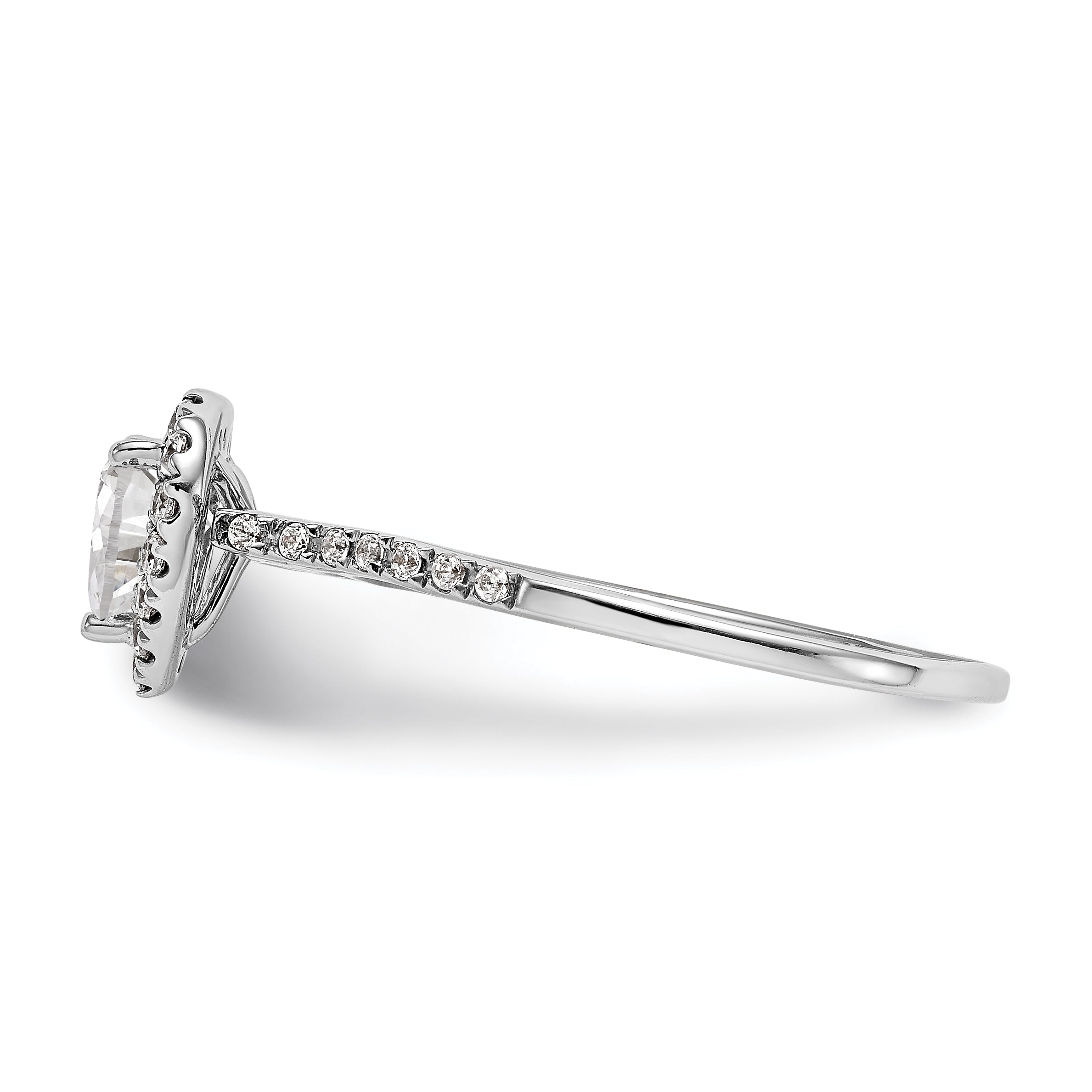 0.50ct. CZ Solid Real 14ktt Heart Halo Engagement Ring