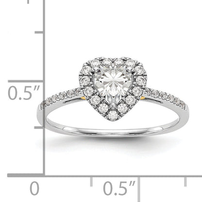 1.50ct. CZ Solid Real 14ktt Heart Halo Engagement Ring