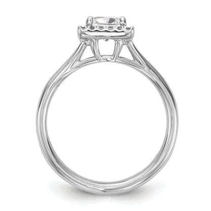 0.25ct. CZ Solid Real 14K White Gold Princess Halo Split Shank Engagement Ring