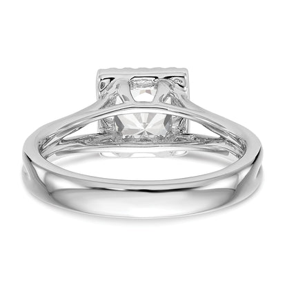 0.25ct. CZ Solid Real 14K White Gold Princess Halo Split Shank Engagement Ring
