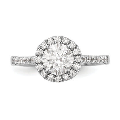 0.37ct. CZ Solid Real 14K White Gold Round Halo Engagement Ring