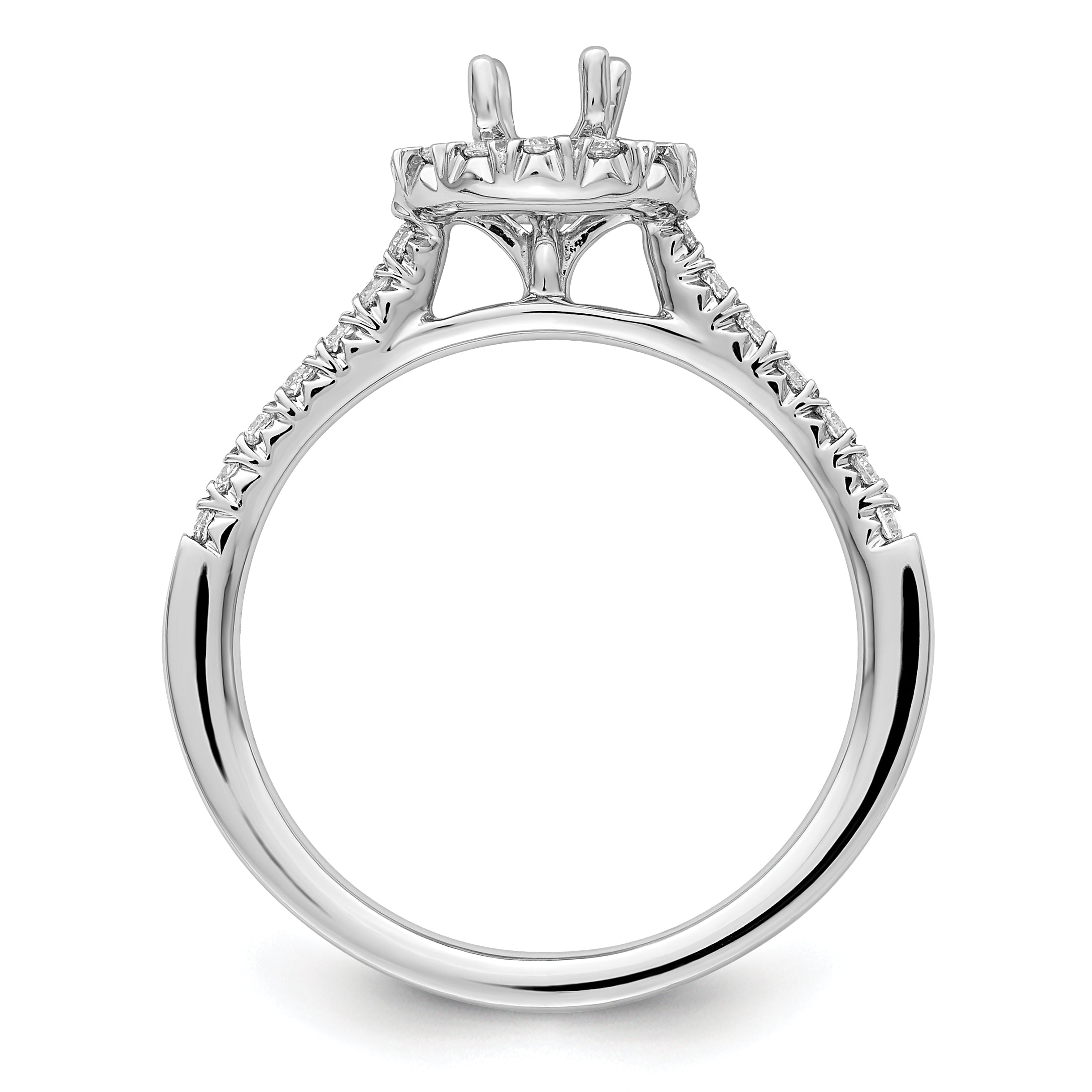 0.50ct. CZ Solid Real 14K White Gold Oval Halo Engagement Ring