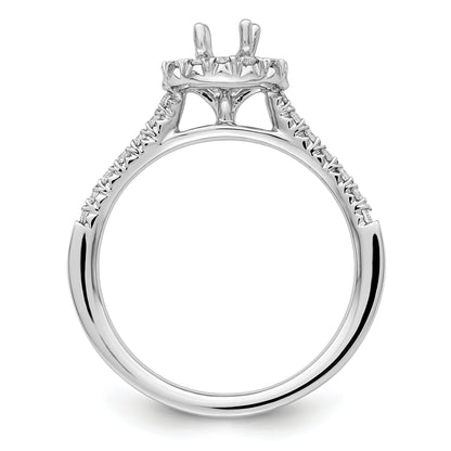 0.50ct. CZ Solid Real 14K White Gold Oval Halo Engagement Ring