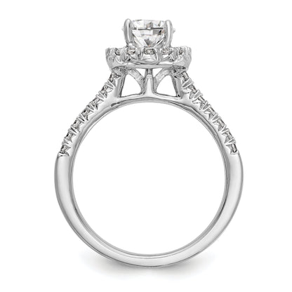 0.37ct. CZ Solid Real 14K White Gold Oval Halo Engagement Ring