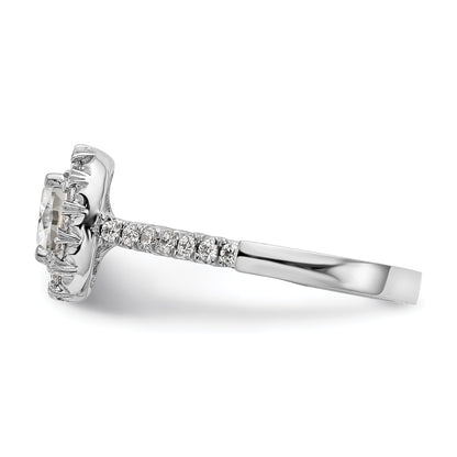0.37ct. CZ Solid Real 14K White Gold Cushion Halo Engagement Ring