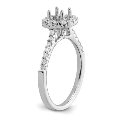 0.50ct. CZ Solid Real 14K White Gold Ascher Halo Engagement Ring