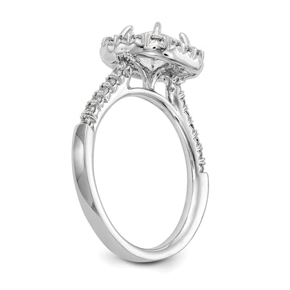 0.37ct. CZ Solid Real 14K White Gold Ascher Halo Engagement Ring