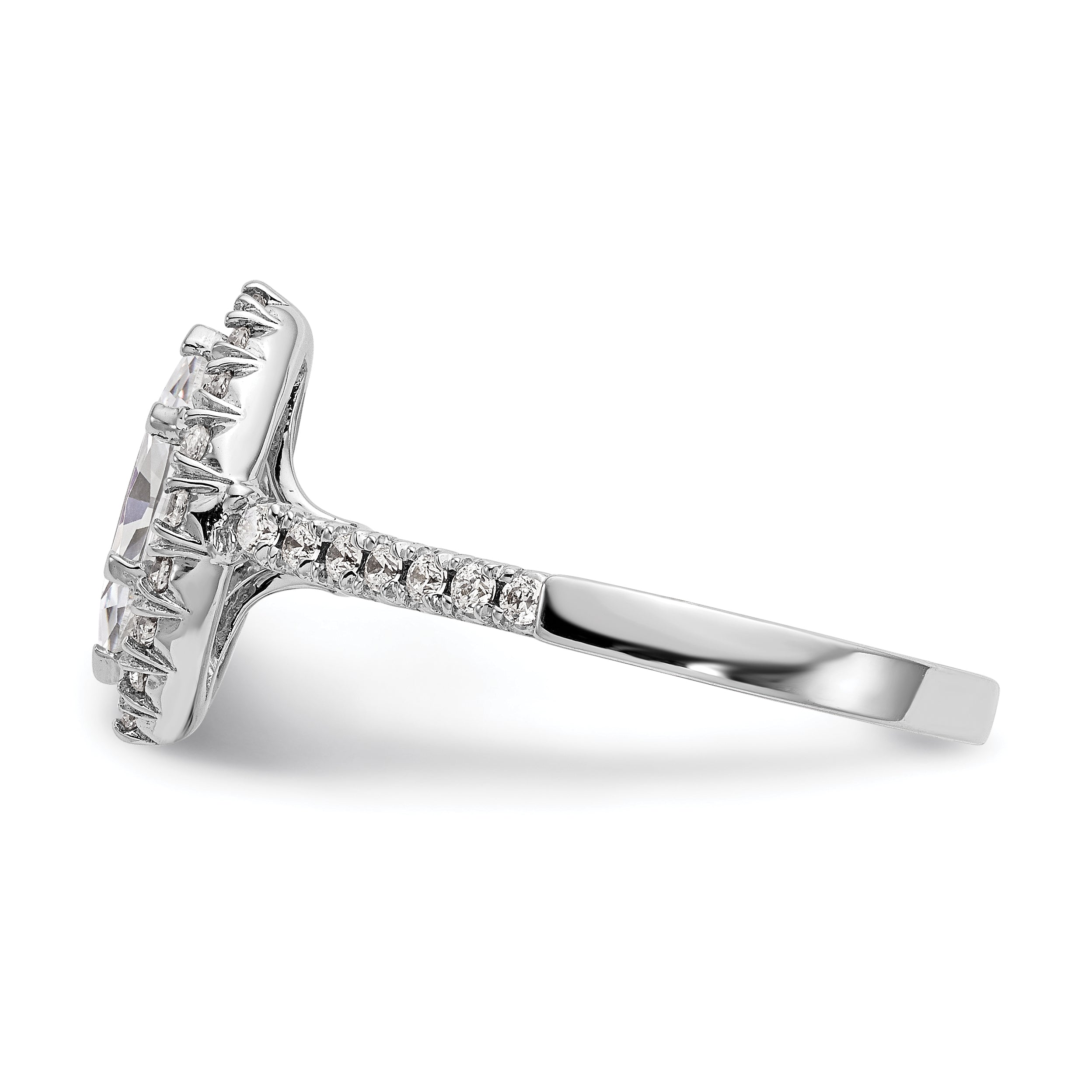 1.25ct. CZ Solid Real 14K White Gold Marquise Halo Engagement Ring