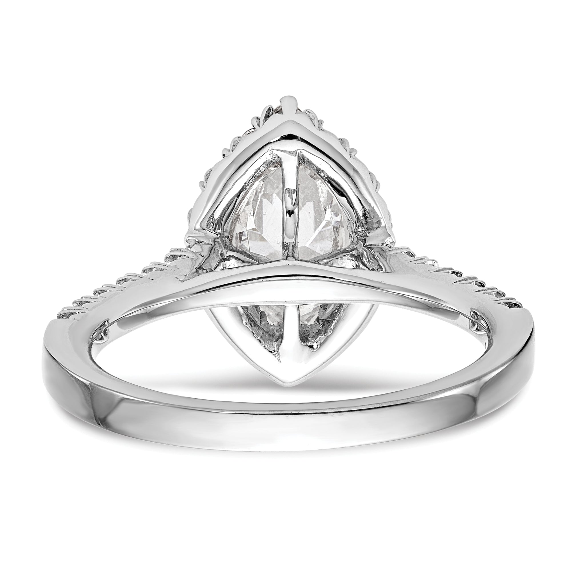 1.25ct. CZ Solid Real 14K White Gold Marquise Halo Engagement Ring