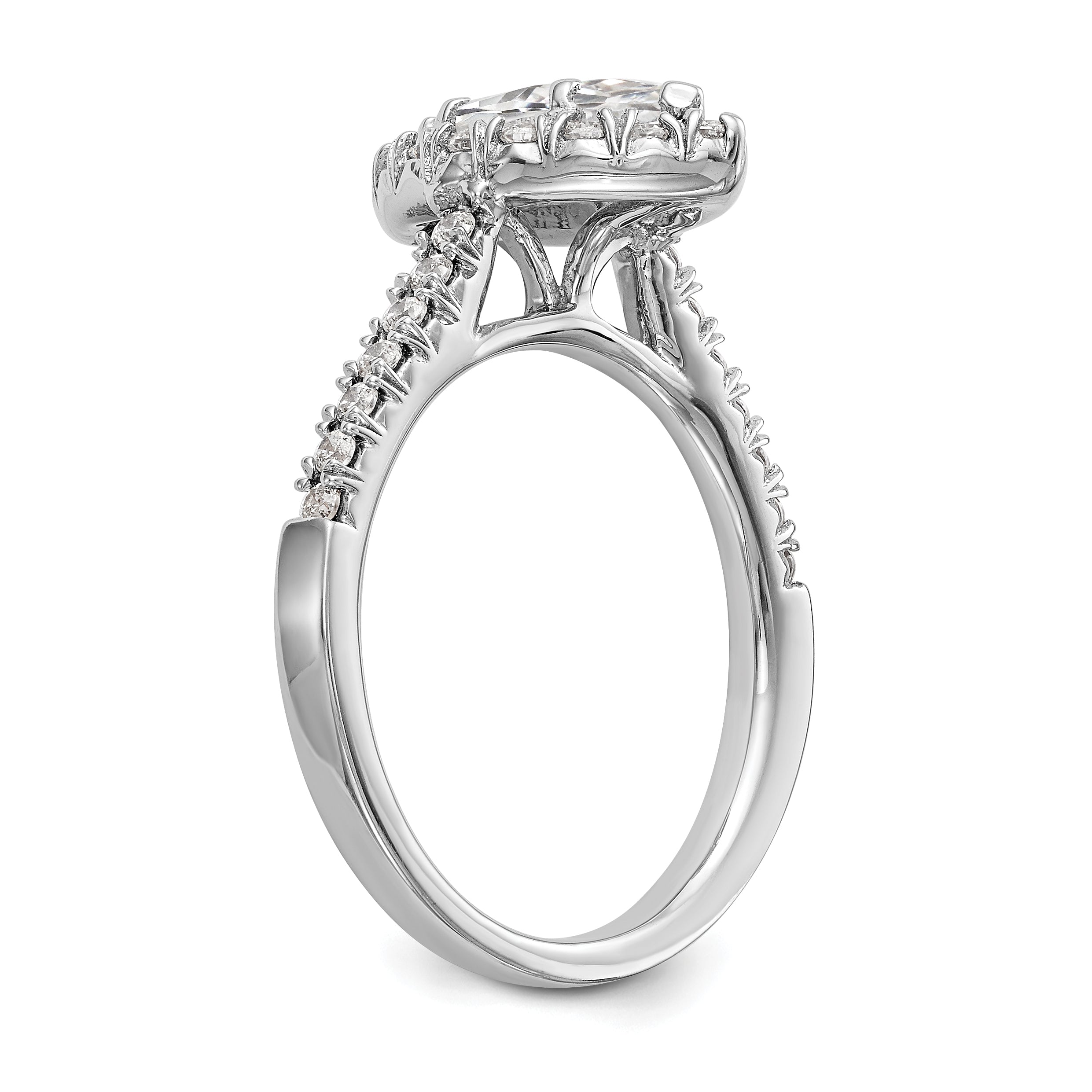 1.25ct. CZ Solid Real 14K White Gold Marquise Halo Engagement Ring
