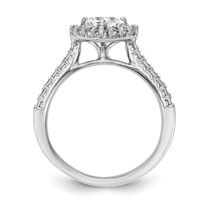 1.25ct. CZ Solid Real 14K White Gold Heart Halo Engagement Ring