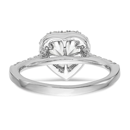 1.25ct. CZ Solid Real 14K White Gold Heart Halo Engagement Ring