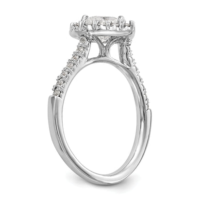 1.25ct. CZ Solid Real 14K White Gold Heart Halo Engagement Ring
