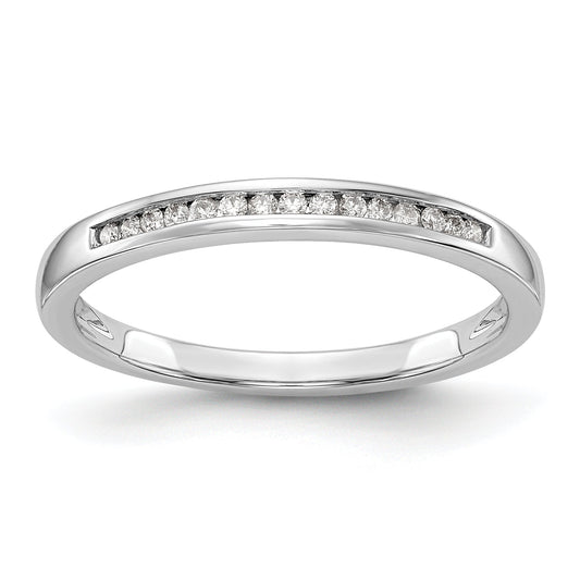 0.09ct. CZ Solid Real 14k White Gold Wedding Wedding Band Ring