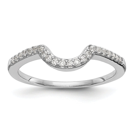 0.18ct. CZ Solid Real 14k White Gold Wedding Wedding Band Ring