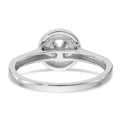 0.25ct. CZ Solid Real 14K White Gold Round Halo Engagement Ring