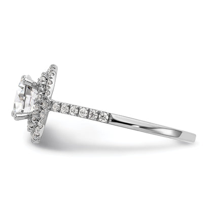 0.25ct. CZ Solid Real 14K White Gold Round Double Halo Engagement Ring
