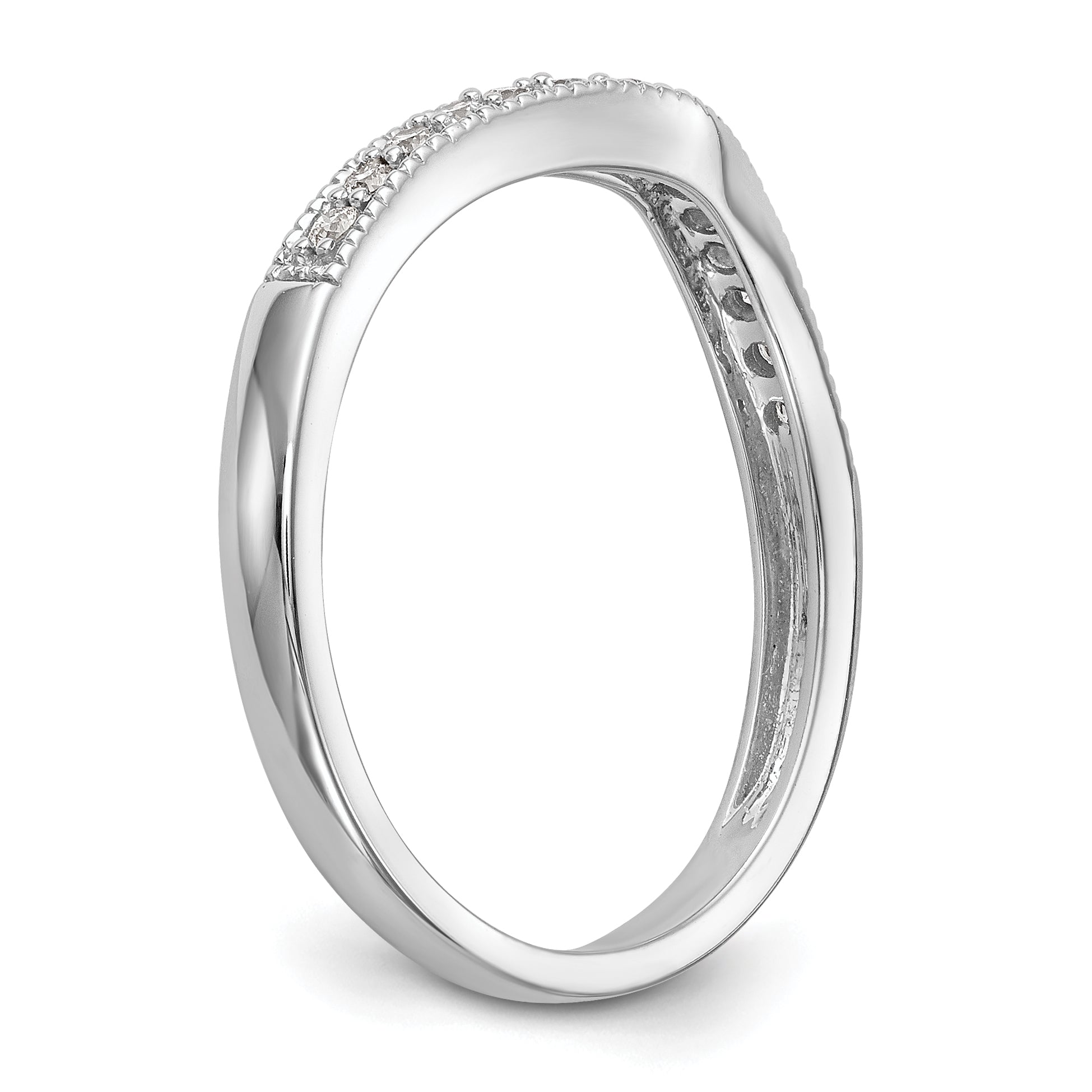 0.15ct. CZ Solid Real 14k White Gold Wedding Wedding Band Ring