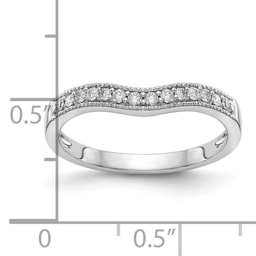 0.15ct. CZ Solid Real 14k White Gold Wedding Wedding Band Ring
