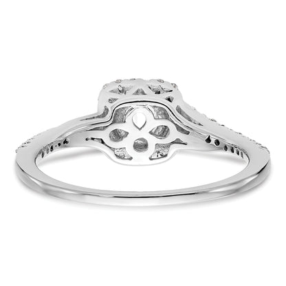 0.50ct. CZ Solid Real 14K White Gold Cushion Halo Engagement Ring
