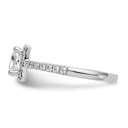0.50ct. CZ Solid Real 14K White Gold Princess Square Halo Engagement Ring