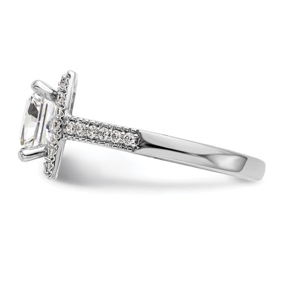 0.50ct. CZ Solid Real 14K White Gold Princess Square Halo Engagement Ring