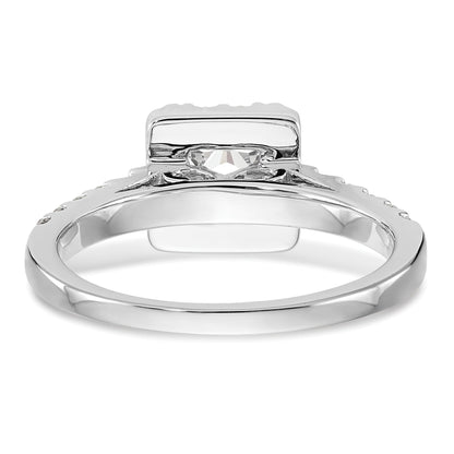 0.60ct. CZ Solid Real 14K White Gold Princess Square Halo Engagement Ring