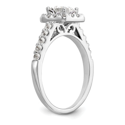 0.60ct. CZ Solid Real 14K White Gold Princess Square Halo Engagement Ring