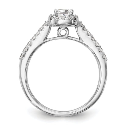 0.50ct. CZ Solid Real 14K White Gold Princess Square Halo Engagement Ring