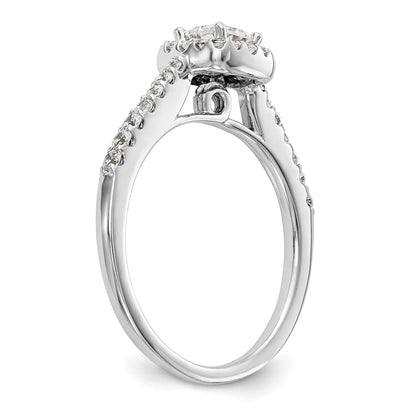 0.50ct. CZ Solid Real 14K White Gold Princess Square Halo Engagement Ring