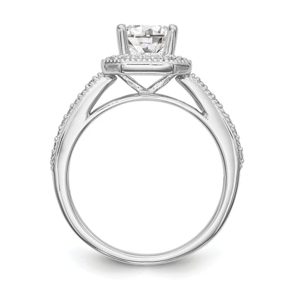 0.33ct. CZ Solid Real 14K White Gold Princess Square Halo Engagement Ring